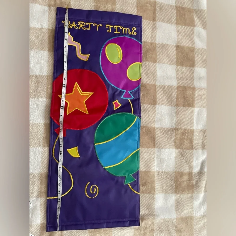 Vintage Party Time Yard Flag 12x30 inches